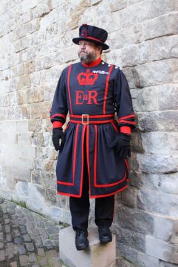 Beefeater in blue uniform